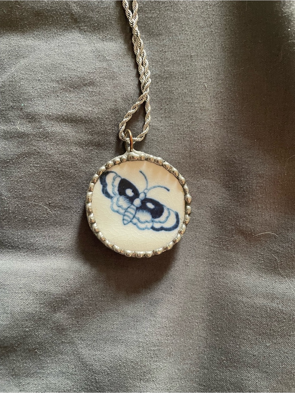 Blue Butterfly Pendant Necklace